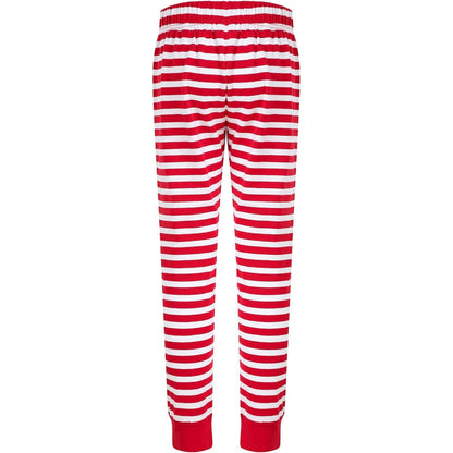 Red-White - Back - SF Childrens-Kids Stripe Cuffed Lounge Pants