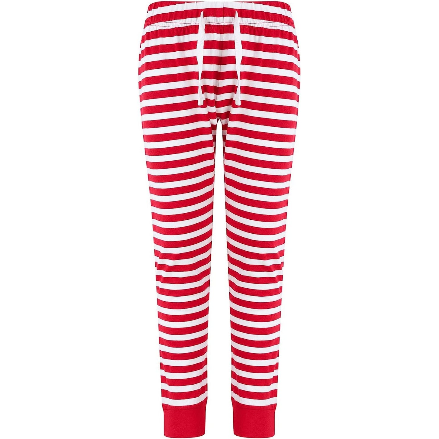 Red-White - Front - SF Childrens-Kids Stripe Cuffed Lounge Pants