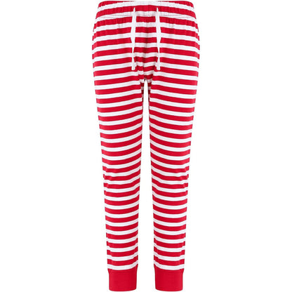 Red-White - Front - SF Childrens-Kids Stripe Cuffed Lounge Pants