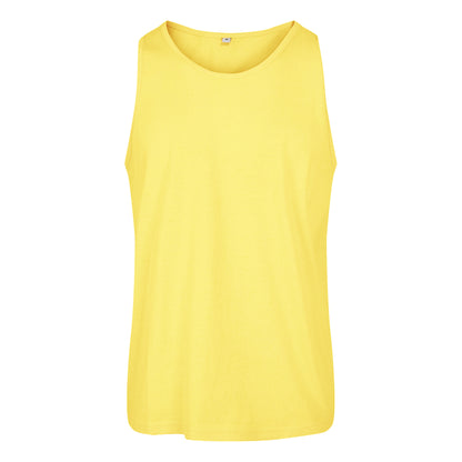 Yellow - Front - Build Your Brand Mens Basic Tank Top