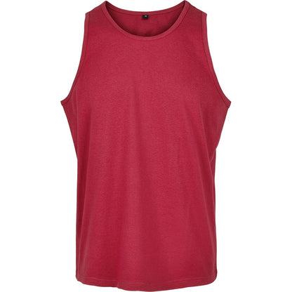 Burgundy - Front - Build Your Brand Mens Basic Tank Top