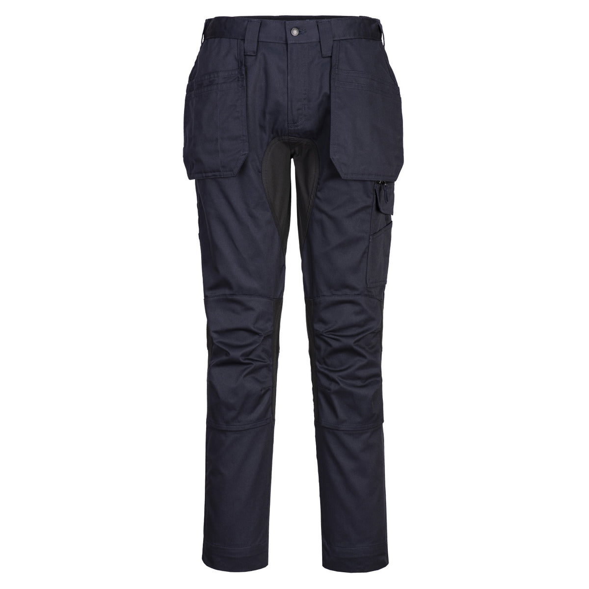 Deep Navy-Black - Front - Portwest Mens WX2 Cargo Trousers