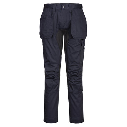 Deep Navy-Black - Front - Portwest Mens WX2 Cargo Trousers