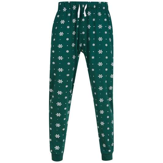 Bottle-White - Front - SF Unisex Adult Snowflake Lounge Pants