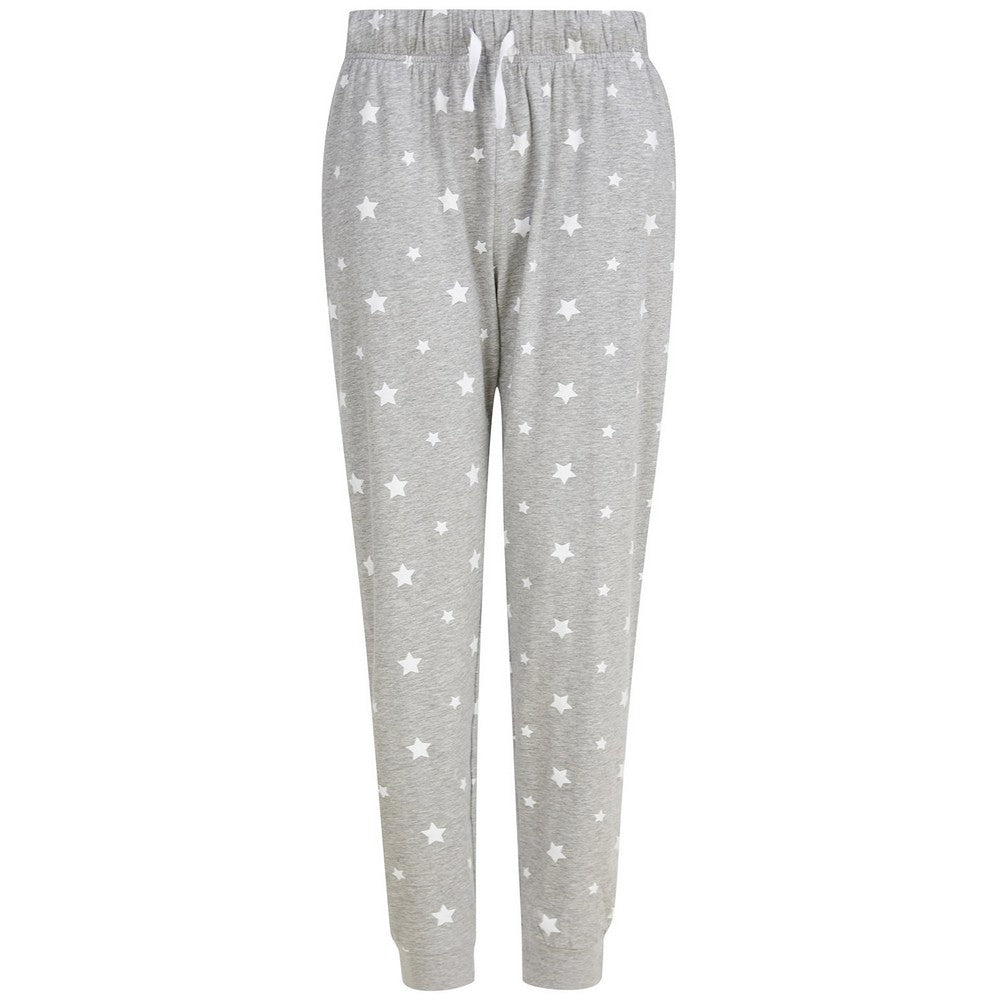 Heather Grey-White - Front - SF Unisex Adult Stars Lounge Pants