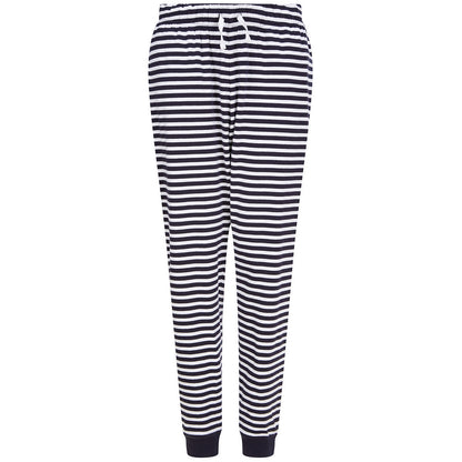 Navy-White - Front - SF Unisex Adult Striped Lounge Pants
