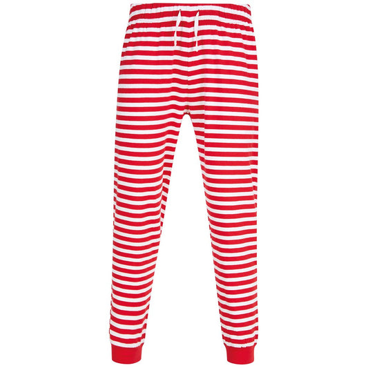 Red-White - Front - SF Unisex Adult Striped Lounge Pants