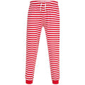Red-White - Front - SF Unisex Adult Striped Lounge Pants