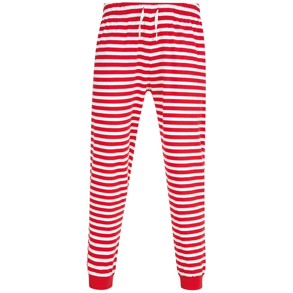 Red-White - Front - SF Unisex Adult Striped Lounge Pants