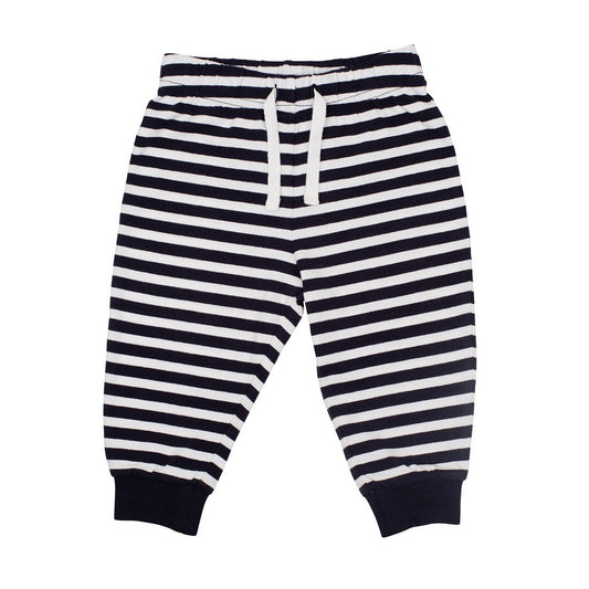Navy-White - Front - Larkwood Baby Striped Lounge Pants