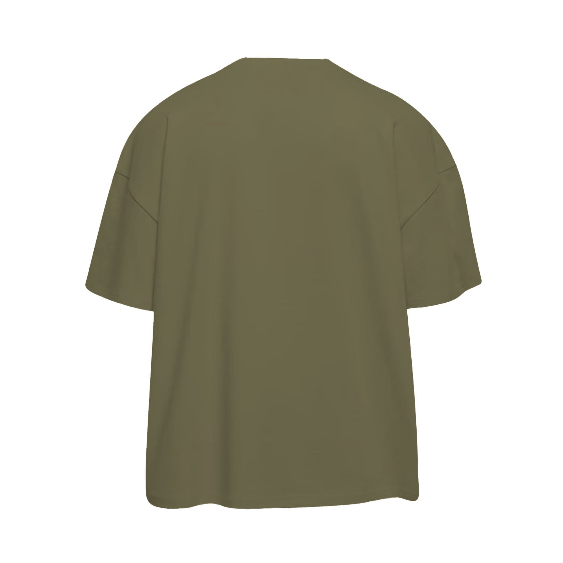 Olive - Back - Build Your Brand Mens Plain Ultra Heavyweight T-Shirt
