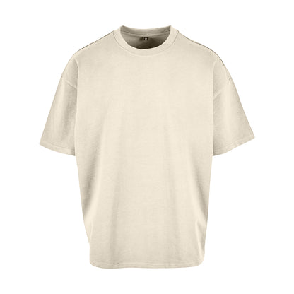 Sand - Front - Build Your Brand Mens Plain Ultra Heavyweight T-Shirt