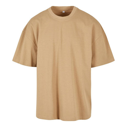 Union Beige - Front - Build Your Brand Mens Plain Ultra Heavyweight T-Shirt