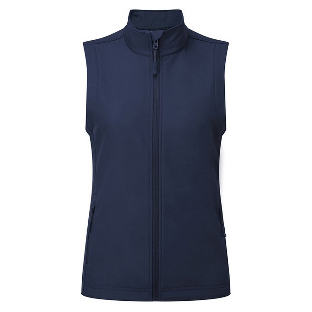 Navy - Front - Premier Womens-Ladies Windchecker Recycled Printable Gilet