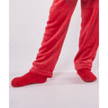 Red - Back - Ribbon Childrens-Kids Eskimo Style Fleece Socks