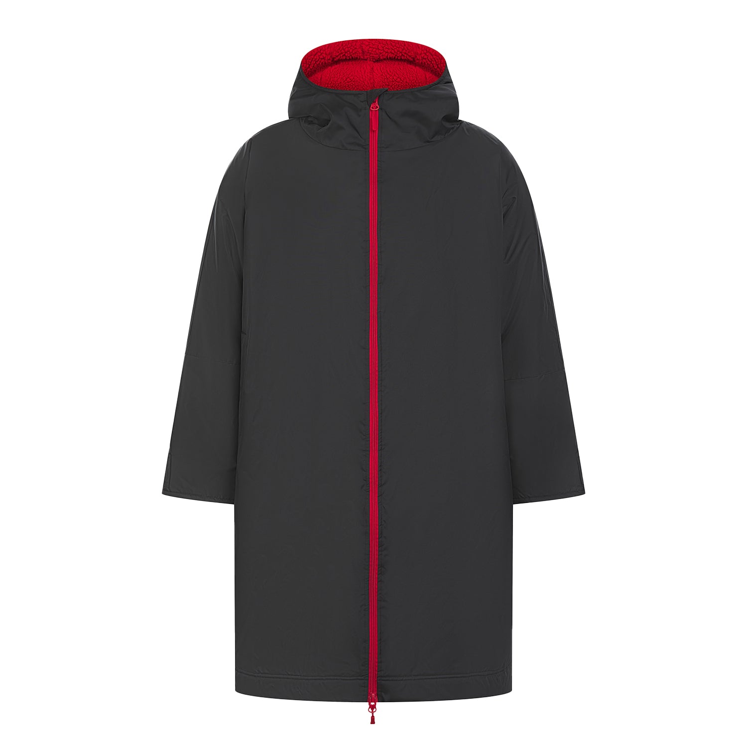 Black-Red - Front - Finden & Hales Unisex Adult Raincoat