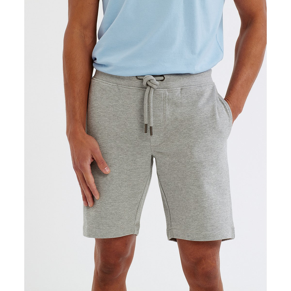 Heather Grey Melange - Side - Wombat Mens Recycled Jersey Shorts