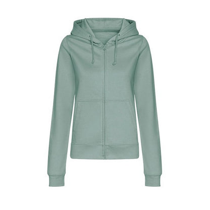 Dusty Green - Front - Awdis Womens-Ladies College Hoodie