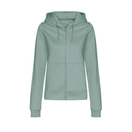 Dusty Green - Front - Awdis Womens-Ladies College Hoodie