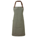 Mustard - Side - Premier Unisex Adult Annex Oxford Faux Leather Bibbed Full Apron