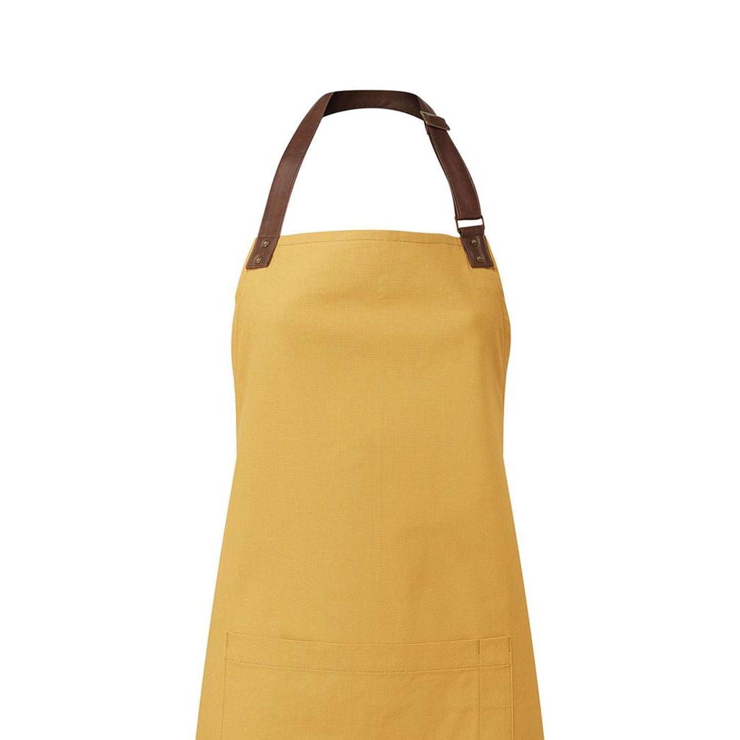 Mustard - Back - Premier Unisex Adult Annex Oxford Faux Leather Bibbed Full Apron