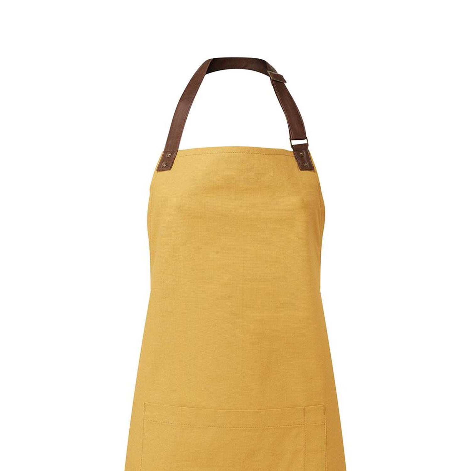 Mustard - Back - Premier Unisex Adult Annex Oxford Faux Leather Bibbed Full Apron