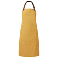 Mustard - Front - Premier Unisex Adult Annex Oxford Faux Leather Bibbed Full Apron