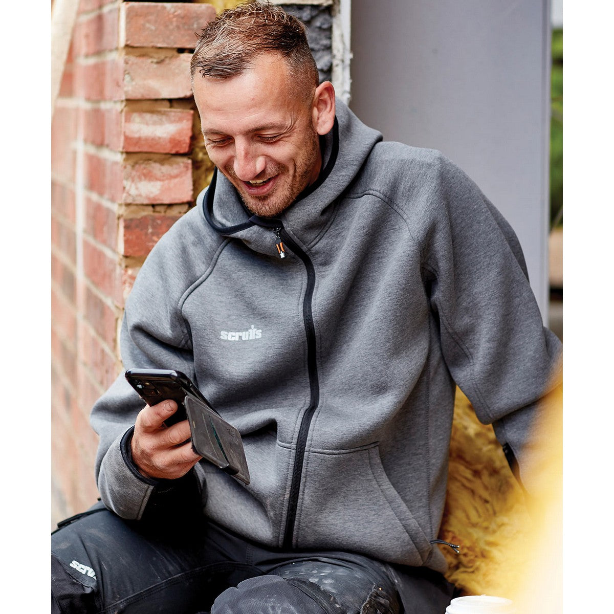 Charcoal - Pack Shot - Scruffs Mens Trade Air Layer Hoodie