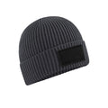 Graphic Grey-Black - Front - Beechfield Unisex Adult Fashion Patch Beanie