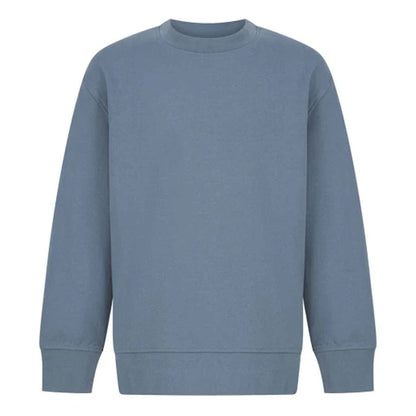 Stone Blue - Front - SF Minni Childrens-Kids Curved Hem Sweatshirt