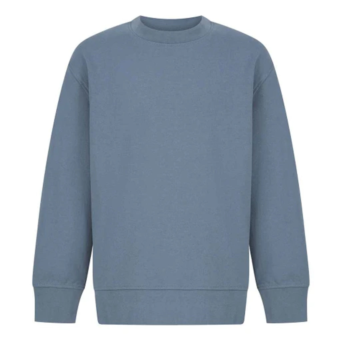 Stone Blue - Front - SF Minni Childrens-Kids Curved Hem Sweatshirt