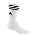 White - Front - Adidas Mens Contrast Striped Crew Socks (Pack of 3)