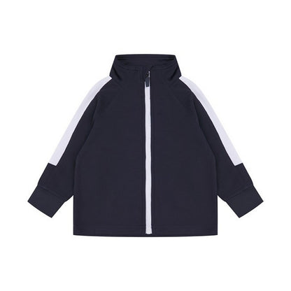 Navy-White - Front - Larkwood Baby Contrast Track Top