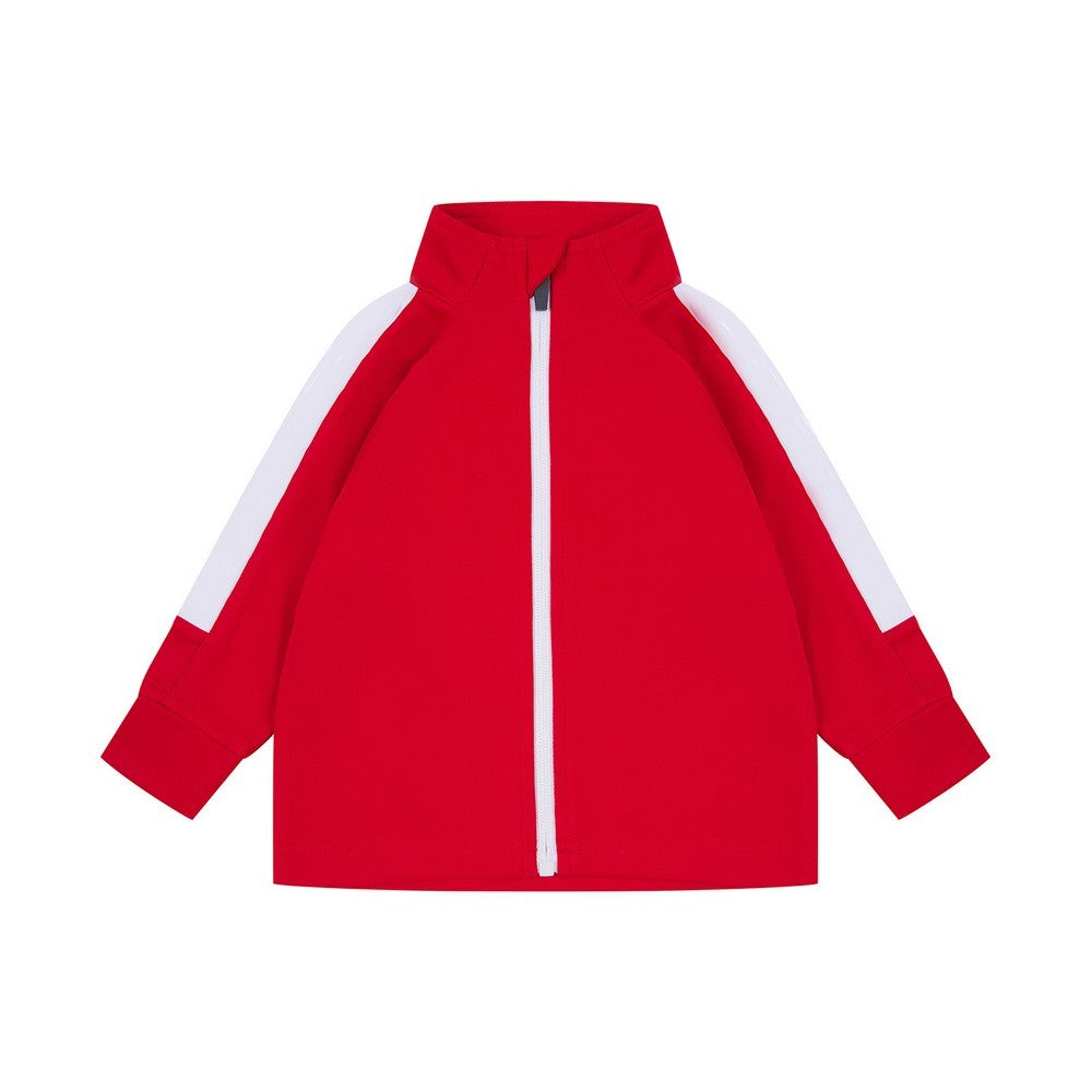 Red-White - Front - Larkwood Baby Contrast Track Top