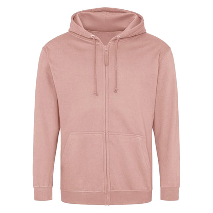 Dusty Pink - Front - Awdis Mens Full Zip Hoodie