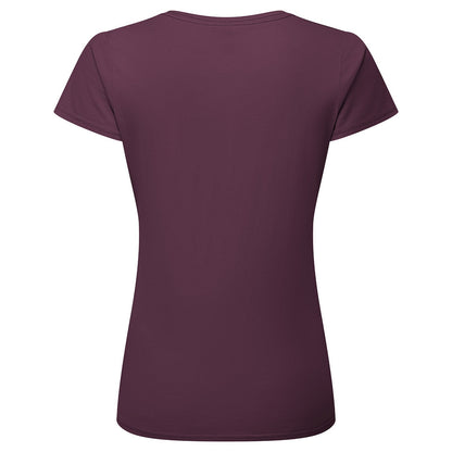 Dark Plum - Back - Fruit of the Loom Womens-Ladies Premium Ringspun Cotton Lady Fit T-Shirt