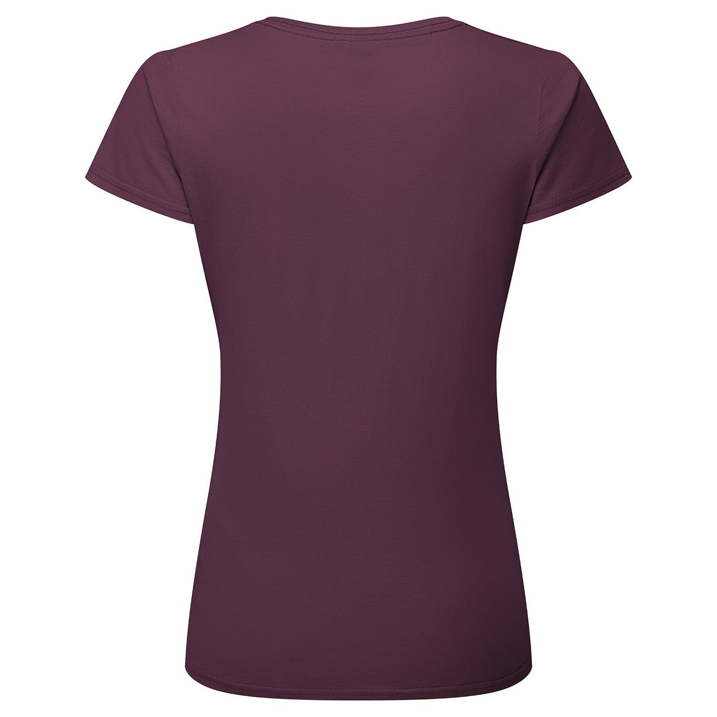 Dark Plum - Back - Fruit Of The Loom Womens-Ladies Premium Ringspun Cotton Lady Fit T-Shirt