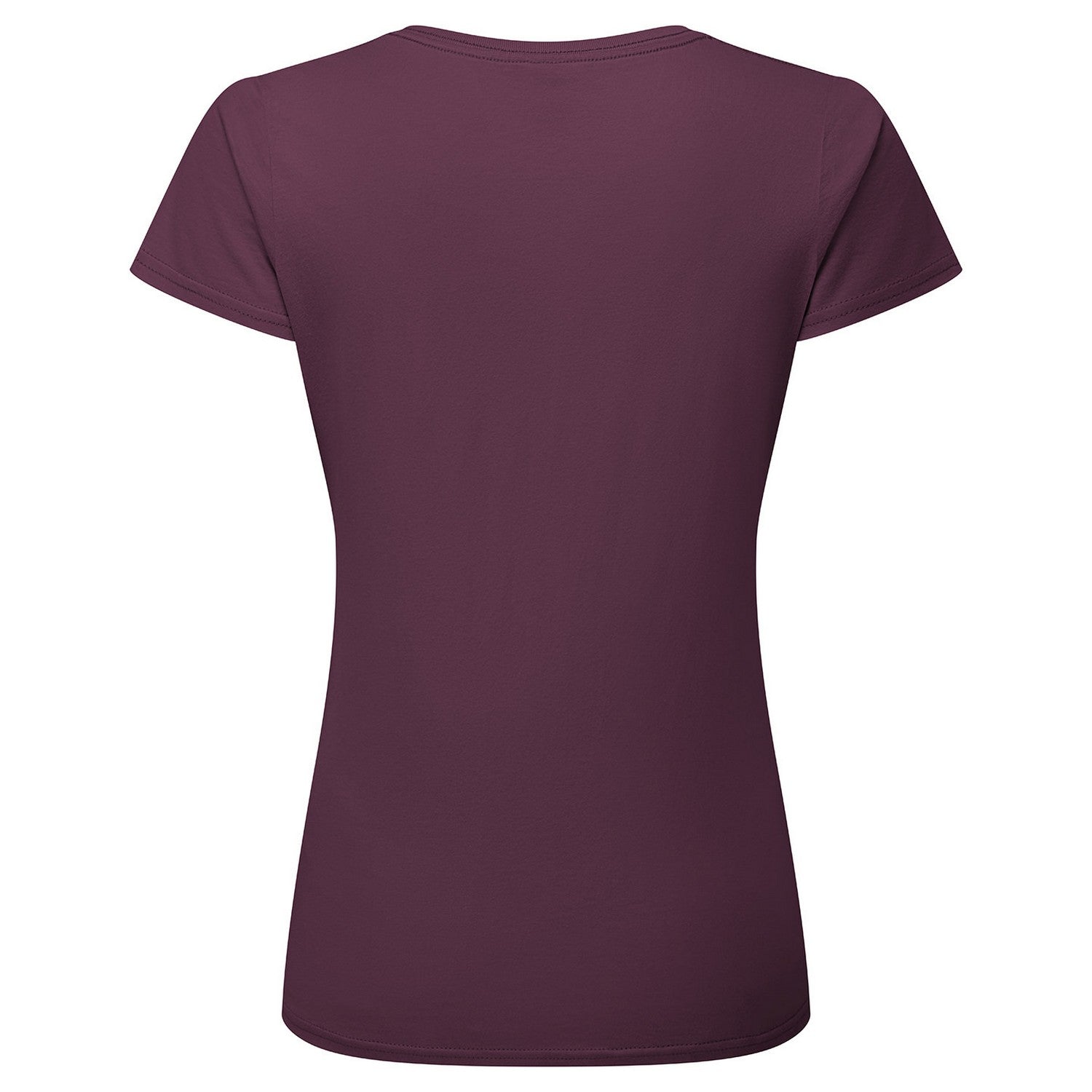 Dark Plum - Back - Fruit Of The Loom Womens-Ladies Premium Ringspun Cotton Lady Fit T-Shirt