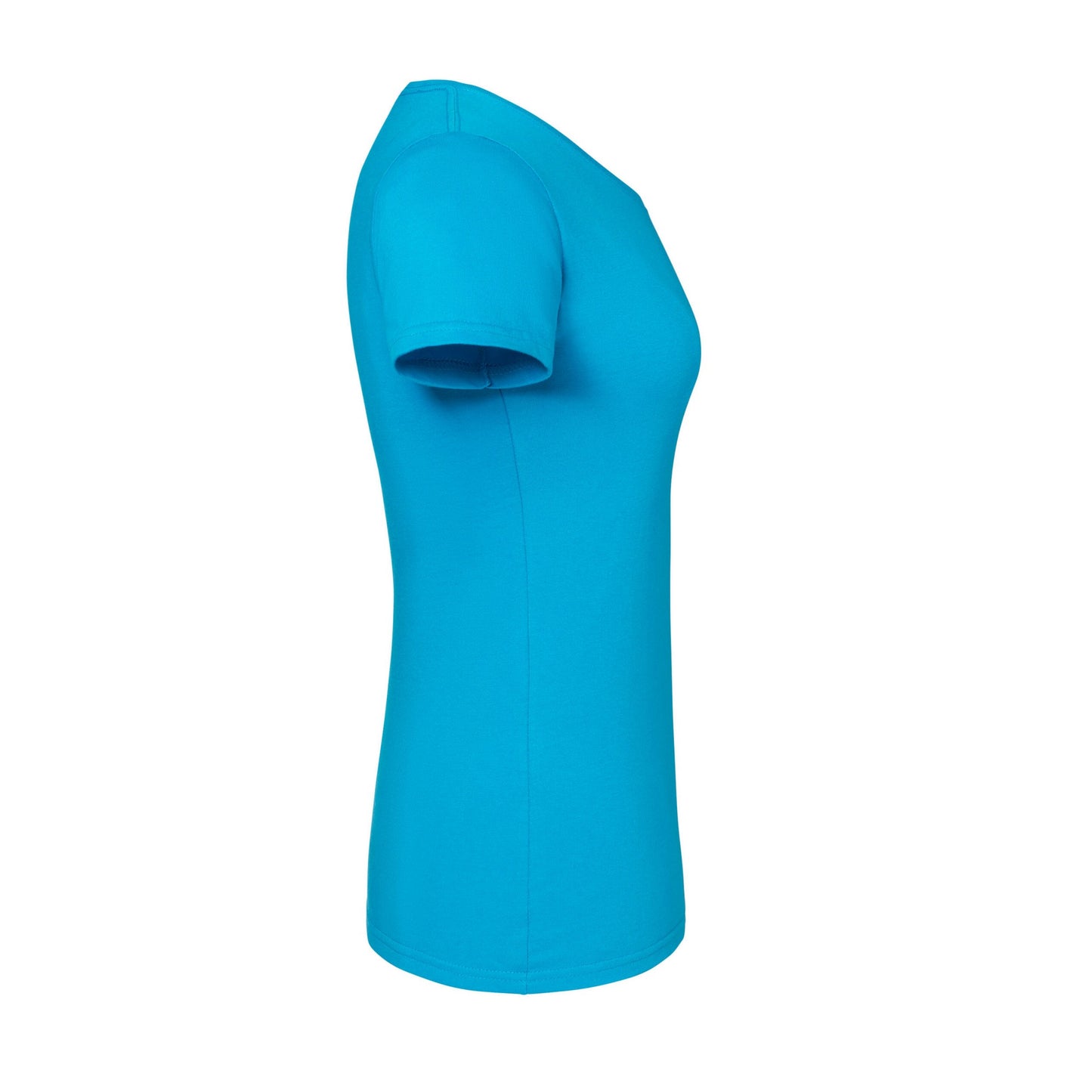 Azure Blue - Side - Fruit of the Loom Womens-Ladies Premium Ringspun Cotton Lady Fit T-Shirt