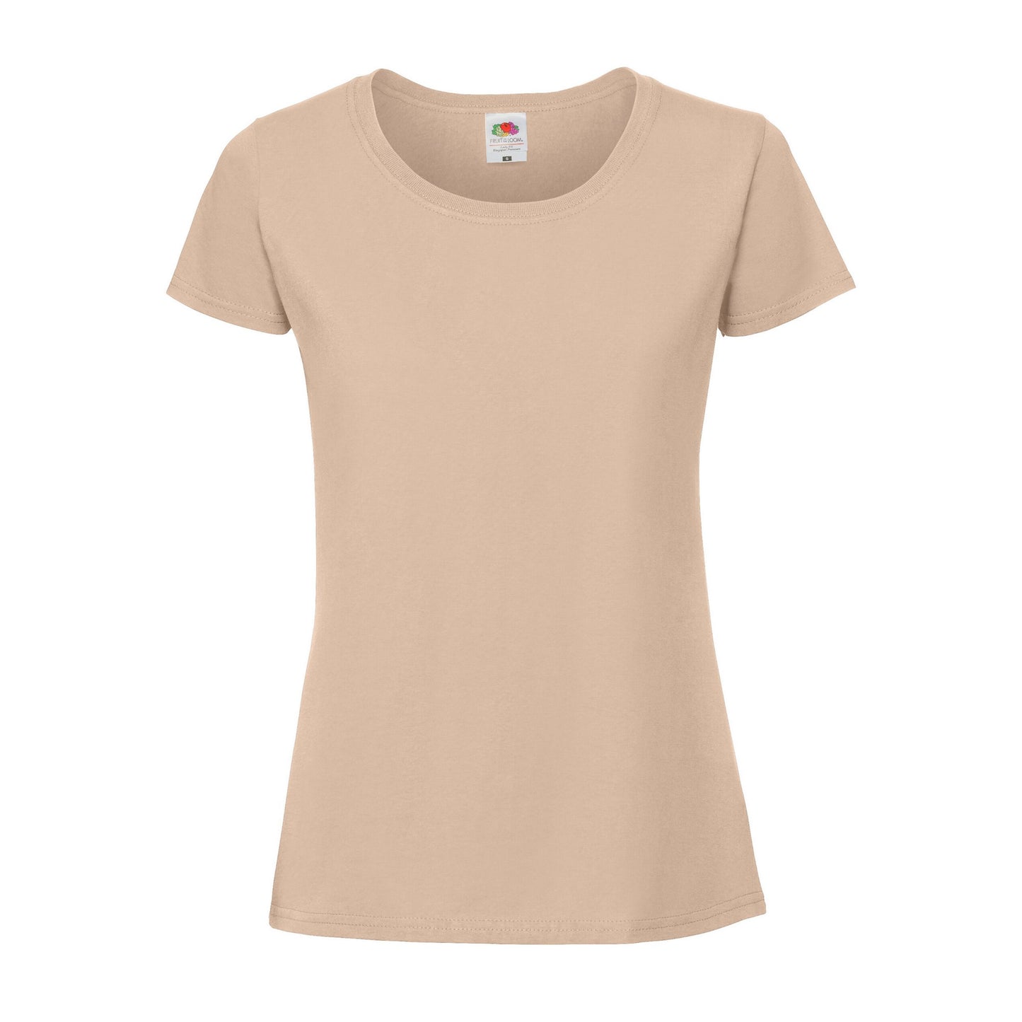 Desert Sand - Front - Fruit of the Loom Womens-Ladies Premium Ringspun Cotton Lady Fit T-Shirt