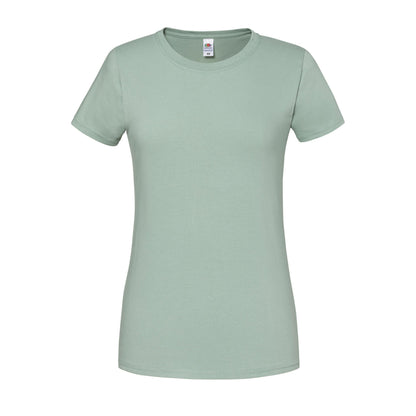 Sage - Front - Fruit of the Loom Womens-Ladies Premium Ringspun Cotton Lady Fit T-Shirt