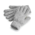 Grey - Front - Beechfield Womens-Ladies Ribbed Cuff Gloves