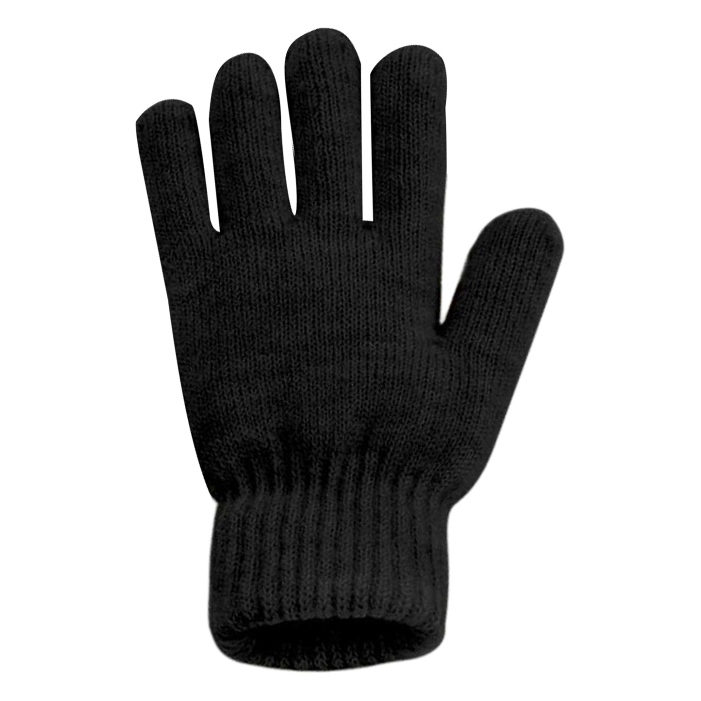 Black - Back - Beechfield Womens-Ladies Ribbed Cuff Gloves