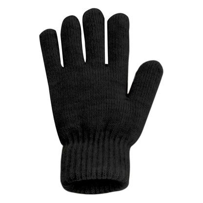 Black - Back - Beechfield Womens-Ladies Ribbed Cuff Gloves