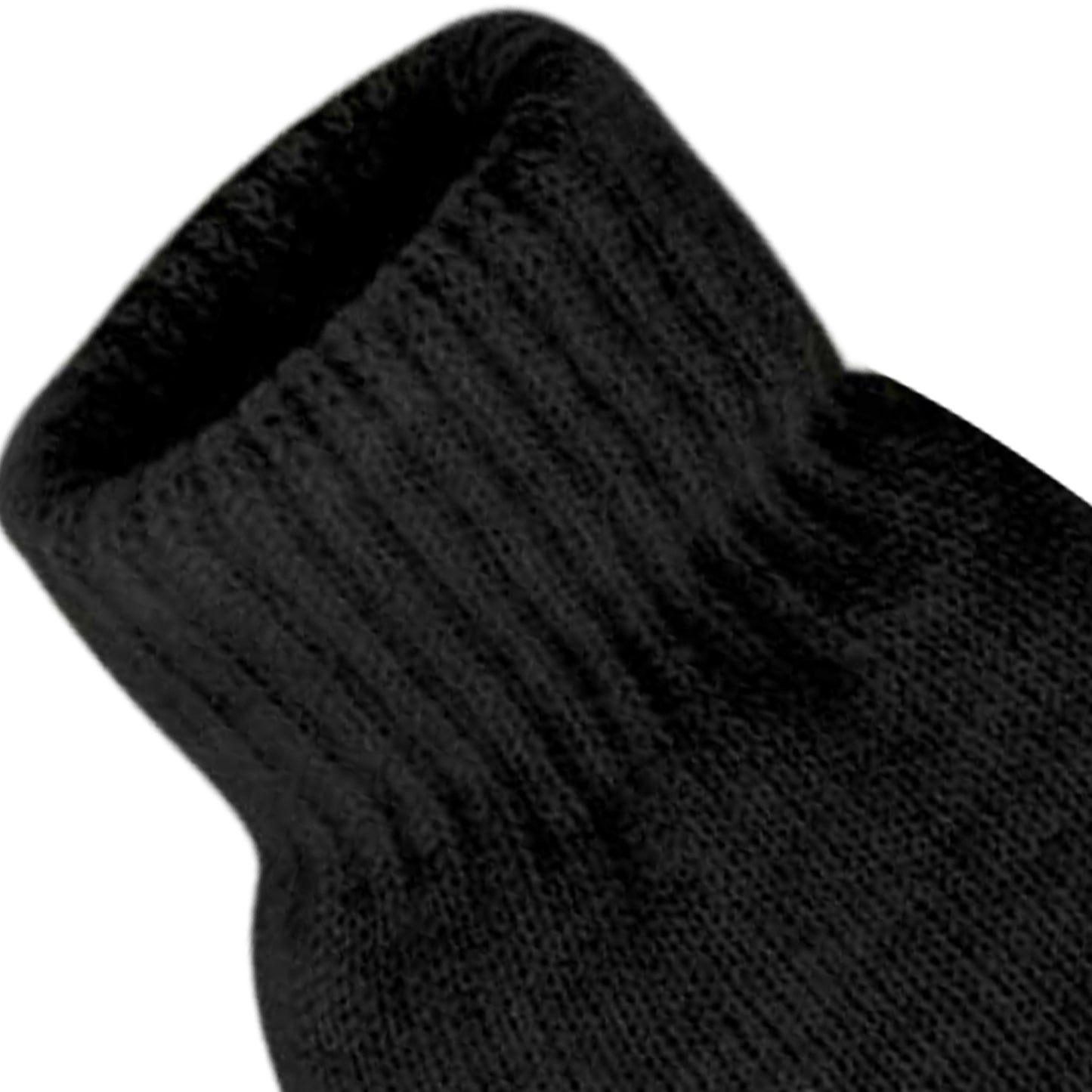 Black - Side - Beechfield Womens-Ladies Ribbed Cuff Gloves