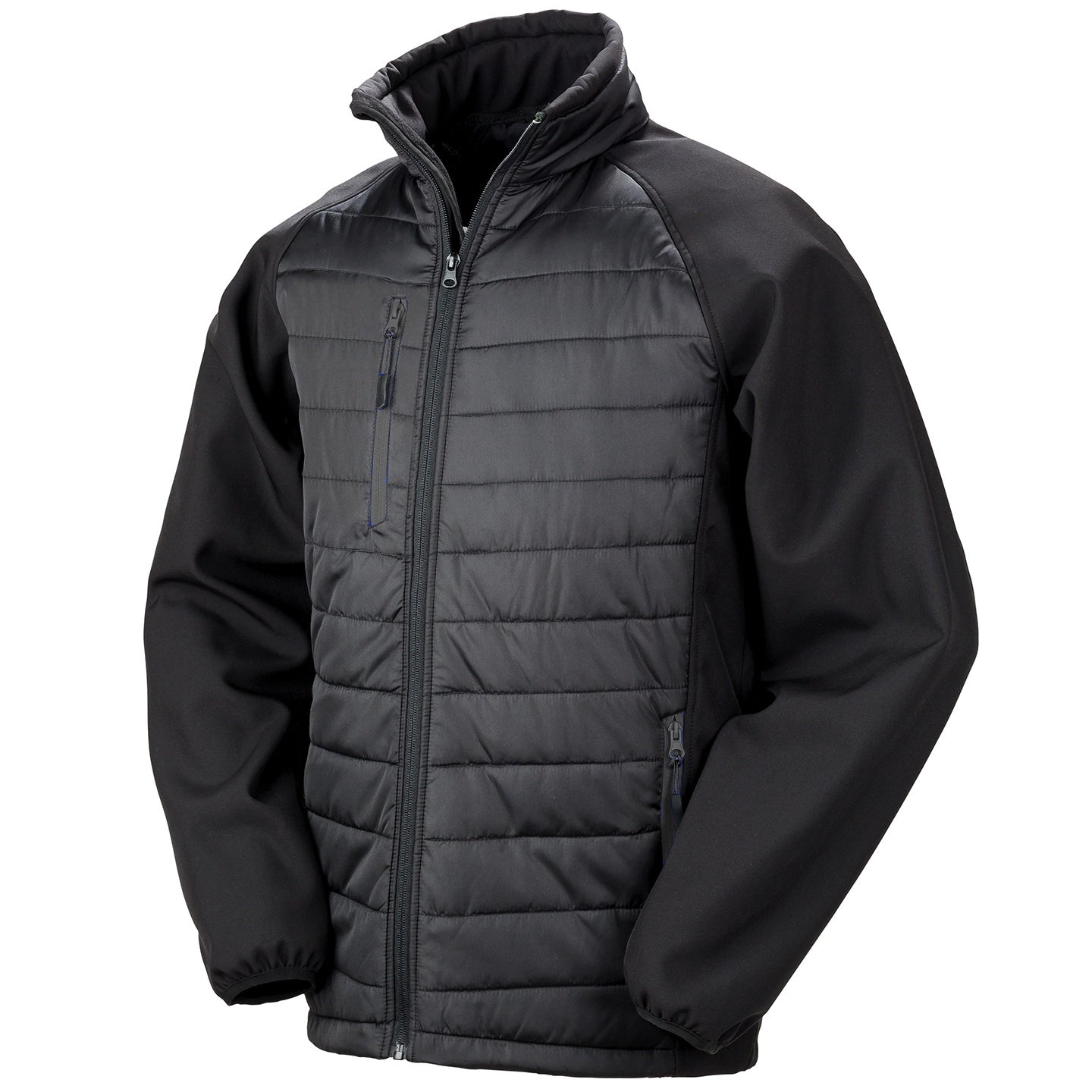 Black - Front - Result Unisex Adult Compass Softshell Padded Jacket