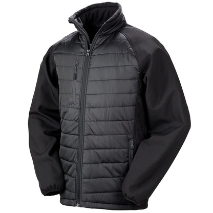 Black - Front - Result Unisex Adult Compass Softshell Padded Jacket