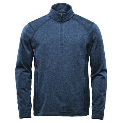 Dark Navy Heather - Front - Stormtech Mens Treeline Quarter Zip Fleece Top