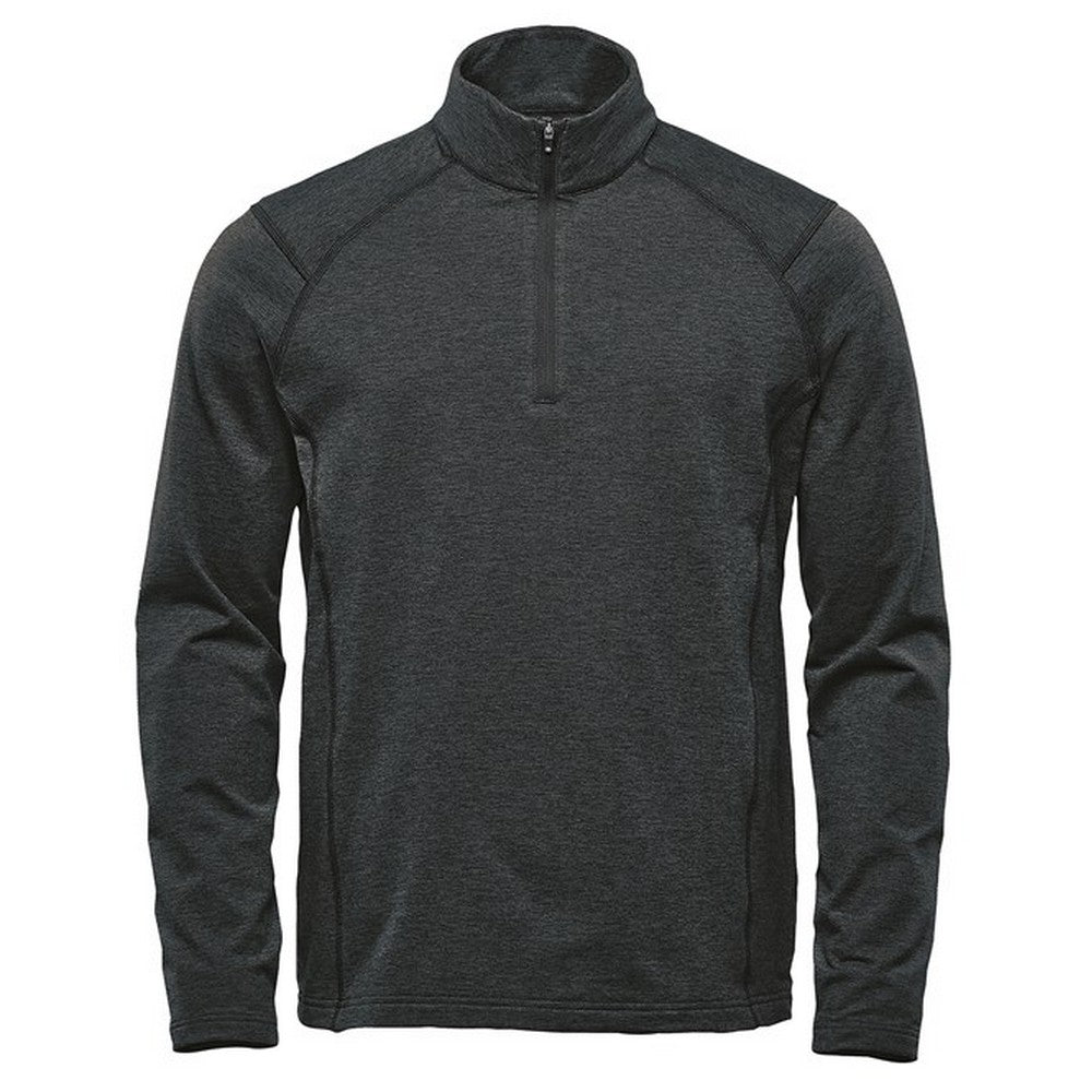 Black Heather - Front - Stormtech Mens Treeline Quarter Zip Fleece Top