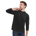 Black - Side - Russell Mens Classic Long-Sleeved T-Shirt